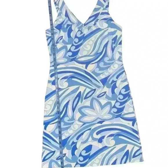 Women's J.McLaughlin Blue & White sleeveless performance Dress XS - Picture 5 of 7